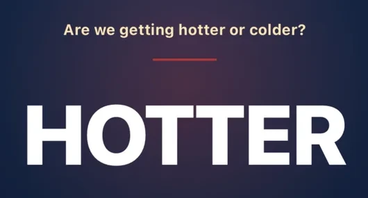 Question asking whether players are getting hotter or colder, answered HOTTER